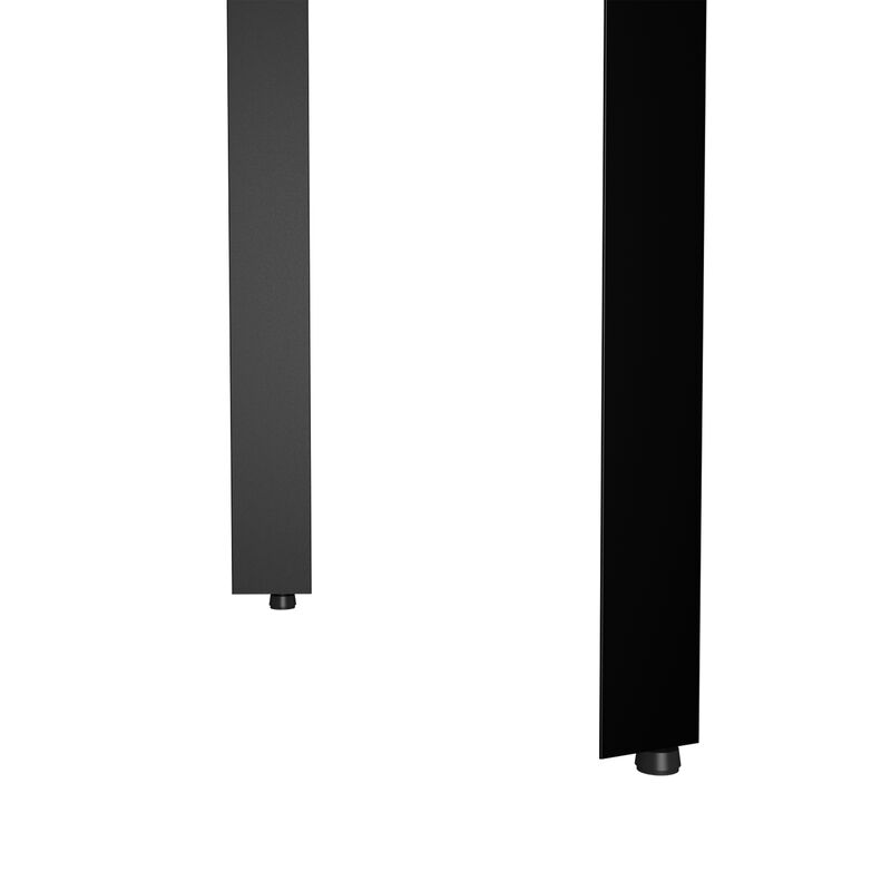 DEPOT E-SHOP Austral 120 Writing Desk, Two Legs, Two Drawers, Two Shelves, Light Gray