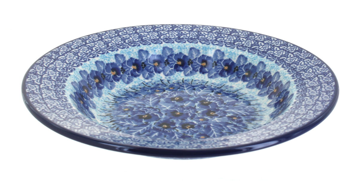 Blue Rose Polish Pottery Sapphire Fields Soup Plate