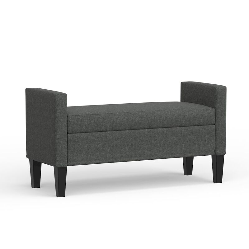 Rize Home 46 Storage Bench with Arms - Dark Gray image number 0