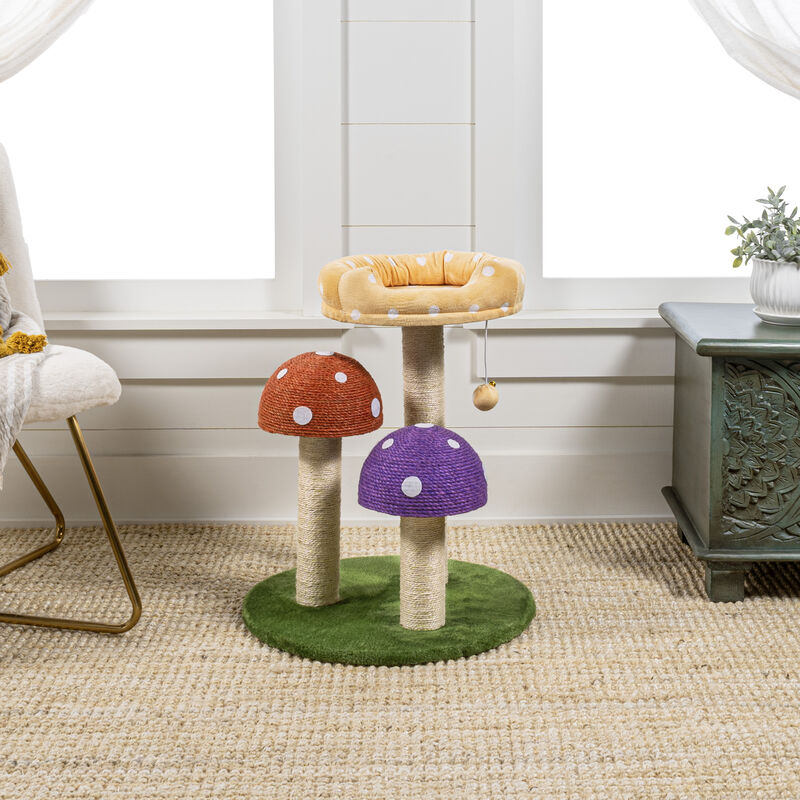 Pixie 3-Tier Cottage Sisal Mushroom Cat Tree with Scratching Posts