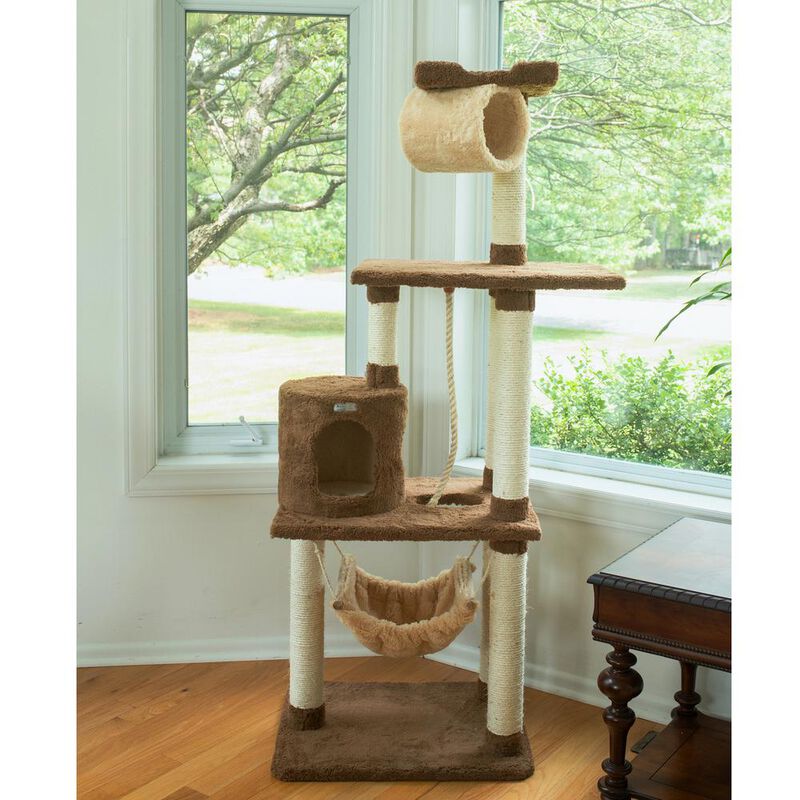 Armarkat 70 Real Wood Cat Tree With Scratch Posts, Hammock For Cats & Kittens