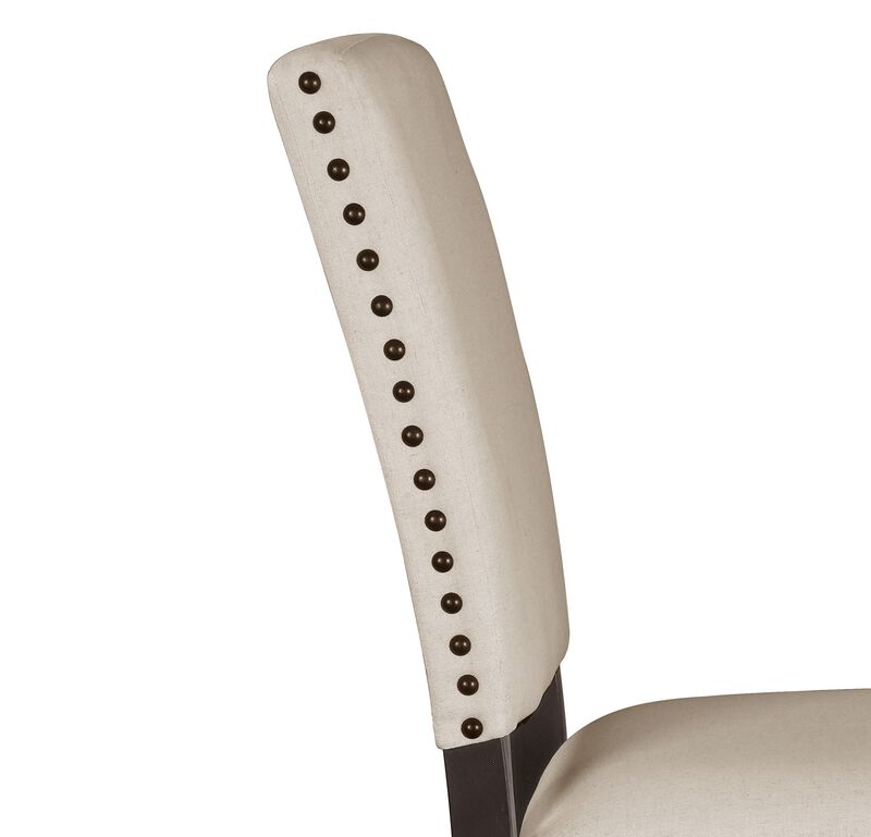 Streamdale Grayish Brown Fabric Upholstery Chairs with Wood Finish