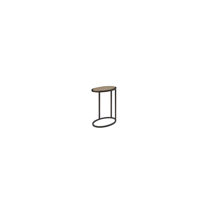 Bernards Transitional Elements Metal/Wood Top Chairside Table - Toffee