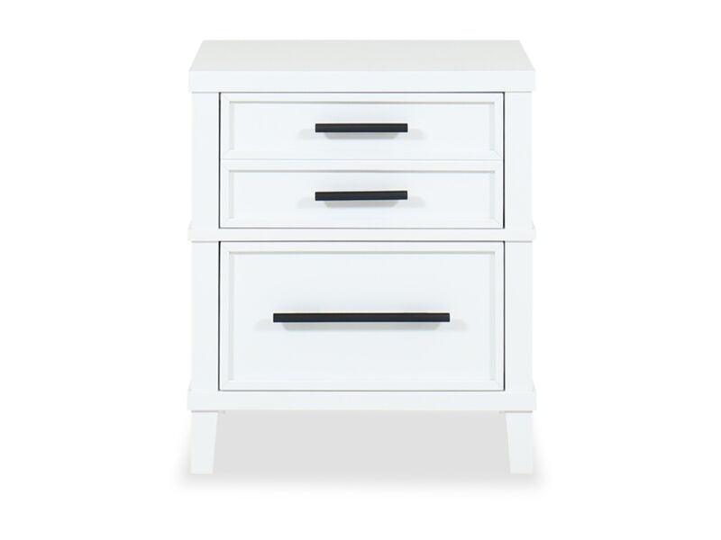 Hudson White 2-Drawer Nightstand image number 0