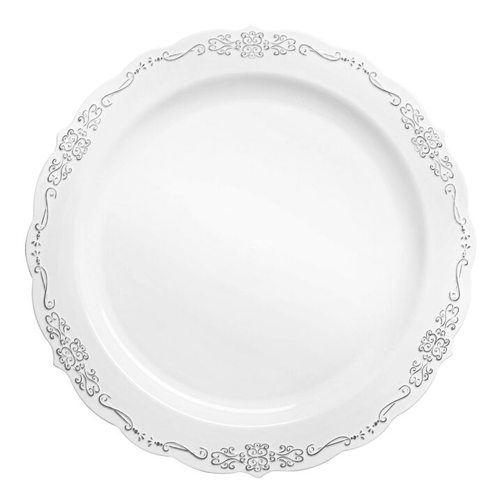 7.5" Vintage Rim Round Plastic Salad Plates (120 Plates)