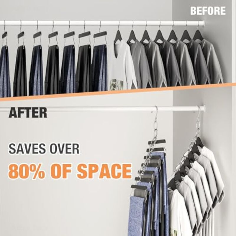 4-Pack Stainless Steel Pants Hangers | Non-Slip Clothes Hanger for Closet Storage image number 1