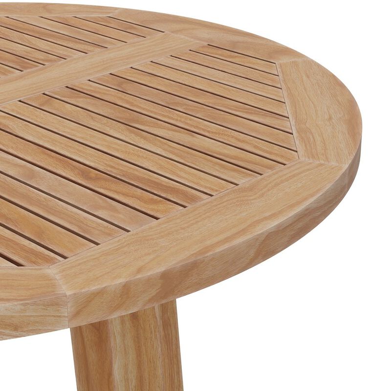 Wellspring 36" Outdoor Patio Teak Wood Bar Table image number 4