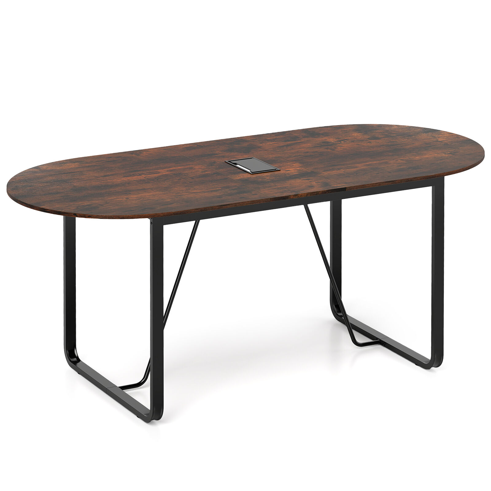 Executive Oval Home Office Desk with Cable Management Hole for