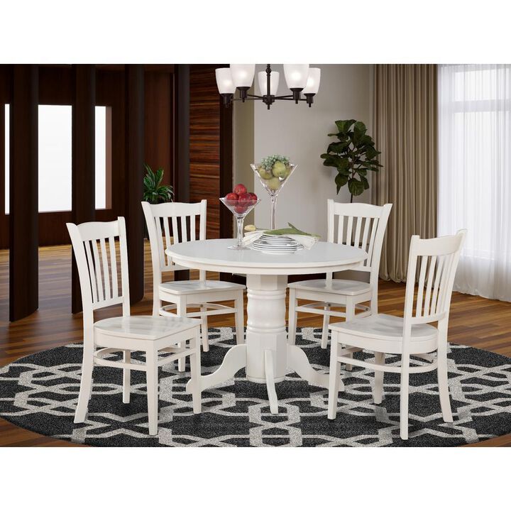 5 Pc small Kitchen Table and Chairs set-Round Table and 4 Kitchen Chairs