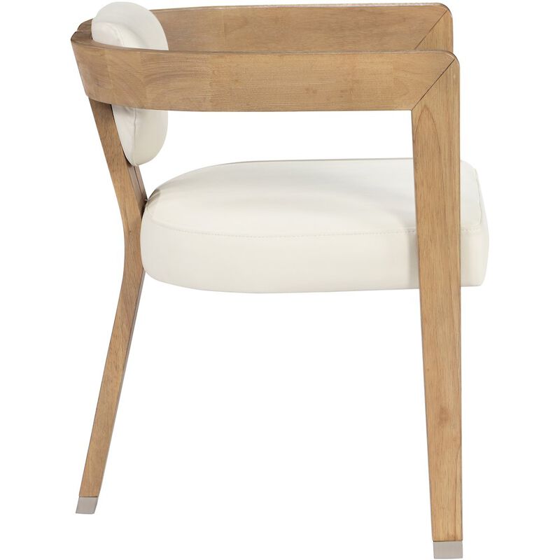 Meridian Furniture Carlyle Cream Vegan Leather Dining Chair