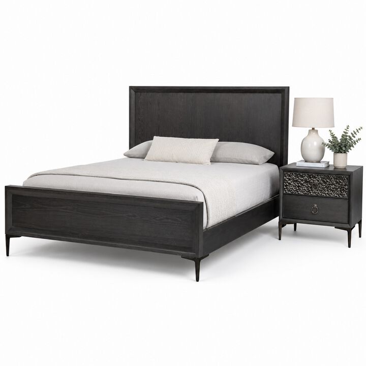 Bedroom Set, Wood, 2 Piece Set with Nightstand