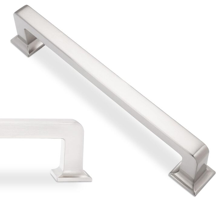 BUKOBYHE 10 Pack 5 Inch(128mm) Kitchen Cabinet Handles Brushed Satin Nickel Cabinet Pulls Silvery Drawer Pulls Zinc Alloy Kitche