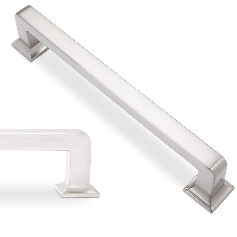 BUKOBYHE 10 Pack 5 Inch(128mm) Kitchen Cabinet Handles Brushed Satin Nickel Cabinet Pulls Silvery Drawer Pulls Zinc Alloy Kitche