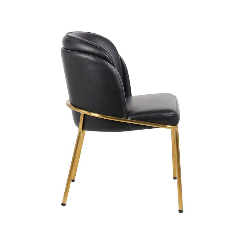 Meridian Furniture Jagger Black Vegan Leather Dining Chair, Set of 2