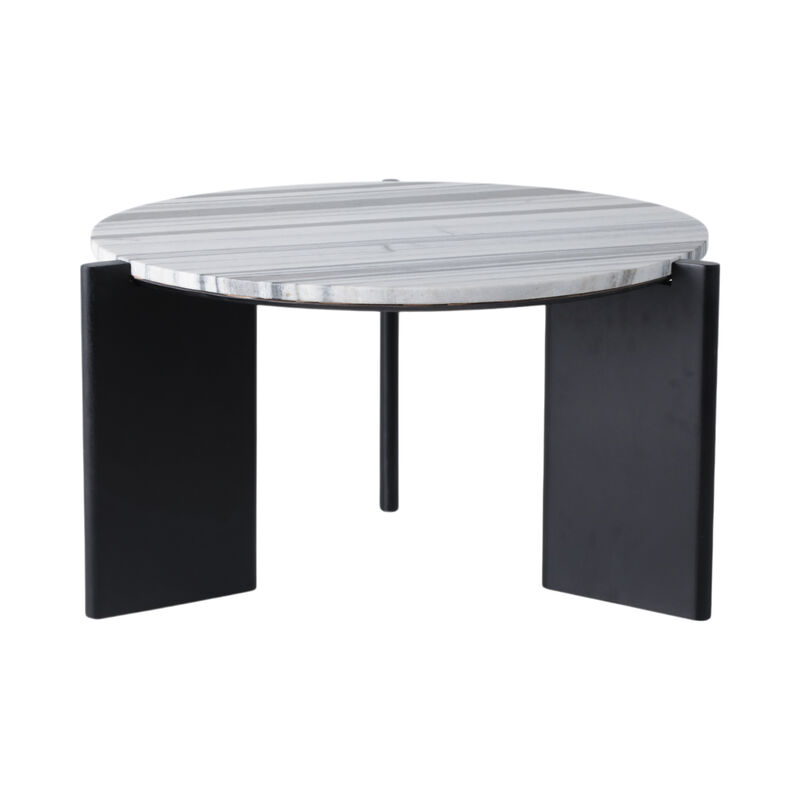 32x17 Panda Marble Coffee Table, Blk/wht image number 3
