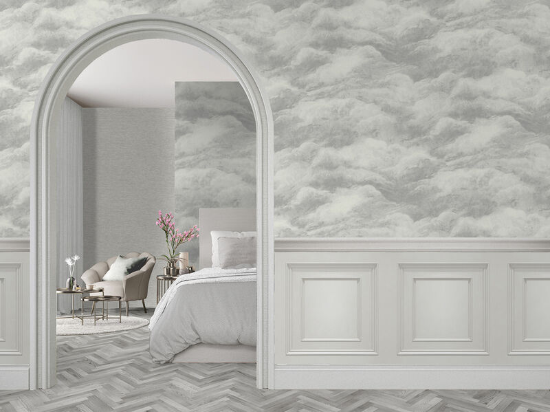 Nimbostratus Pewter Cloud Wallpaper (Set of 2) image number 1