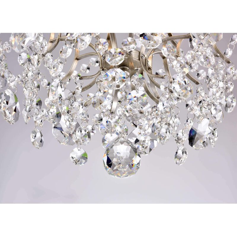 Alice Indoor 3-light Brushed Champagne Silver Crystal Chandelier image number 6