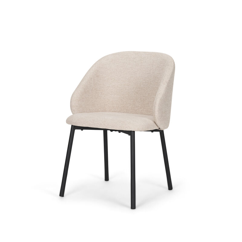 HomeRoots Set of Two Gray and Black Fabric Dining Side Chairs image number 4