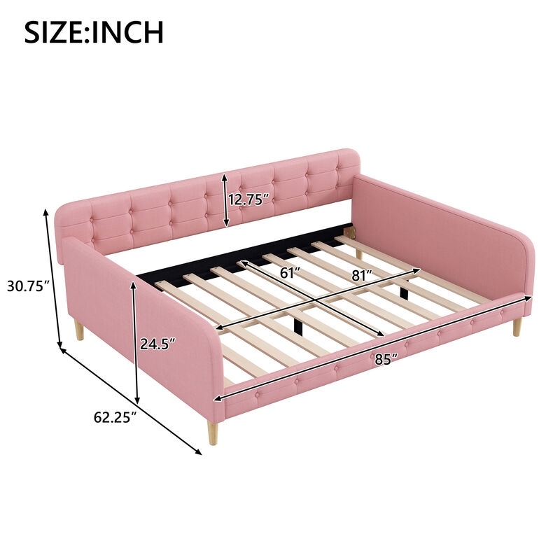 Merax Twin Size Upholstered Daybed with 4 Support Legs image number 8