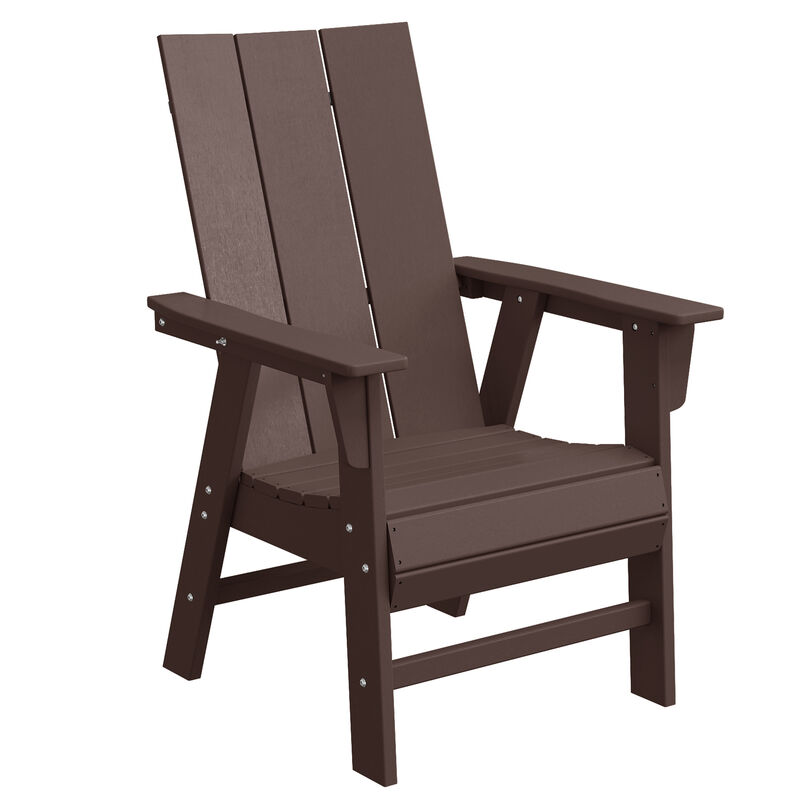 WestinTrends Outdoor Patio HDPE Plastic Modern Adirondack Dining Chair