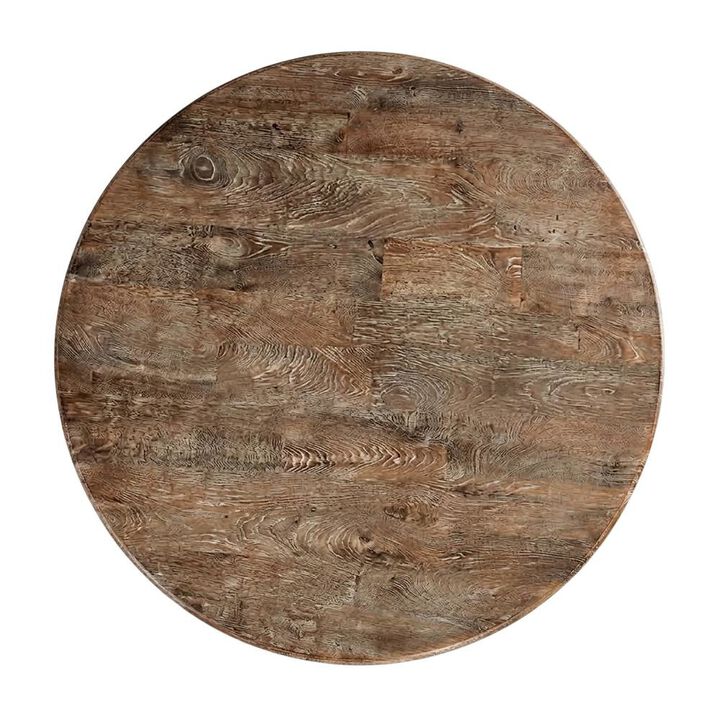 Starlight Canyon Home 49 Inch Round Dining Table with Solid Wood Top, Dining Room Table, Antique Oak