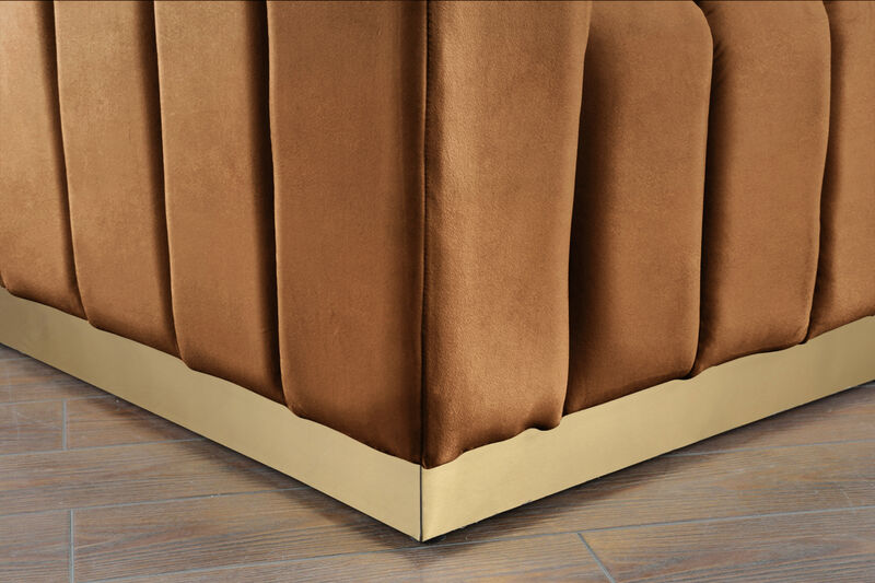 Meridian Furniture Marlon Saddle Velvet Loveseat