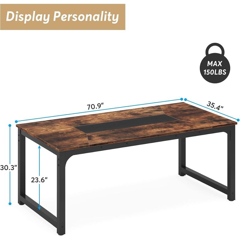 63" Computer Desk - Executive Office Desk Workstation image number 4