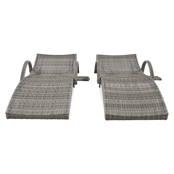Merax Solid Outdoor Wicker Chaise Lounge Chairs