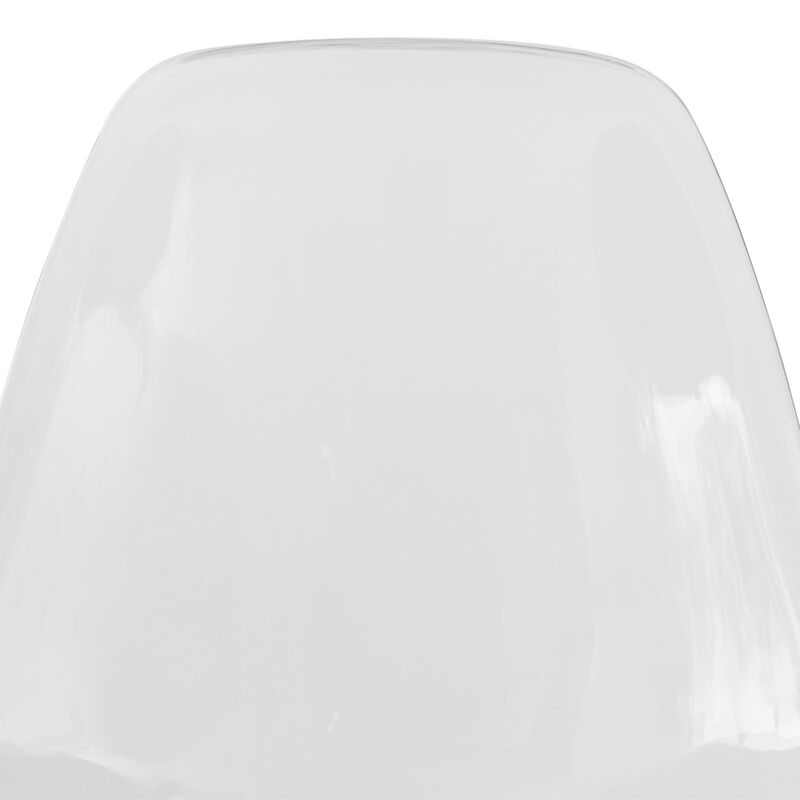 LeisureMod Acrylic Dining Chairs with Chrome Eiffel Base and Curved Back Design - Ergonomic & Lightweight Accent Side Chairs for Mid-Century Home