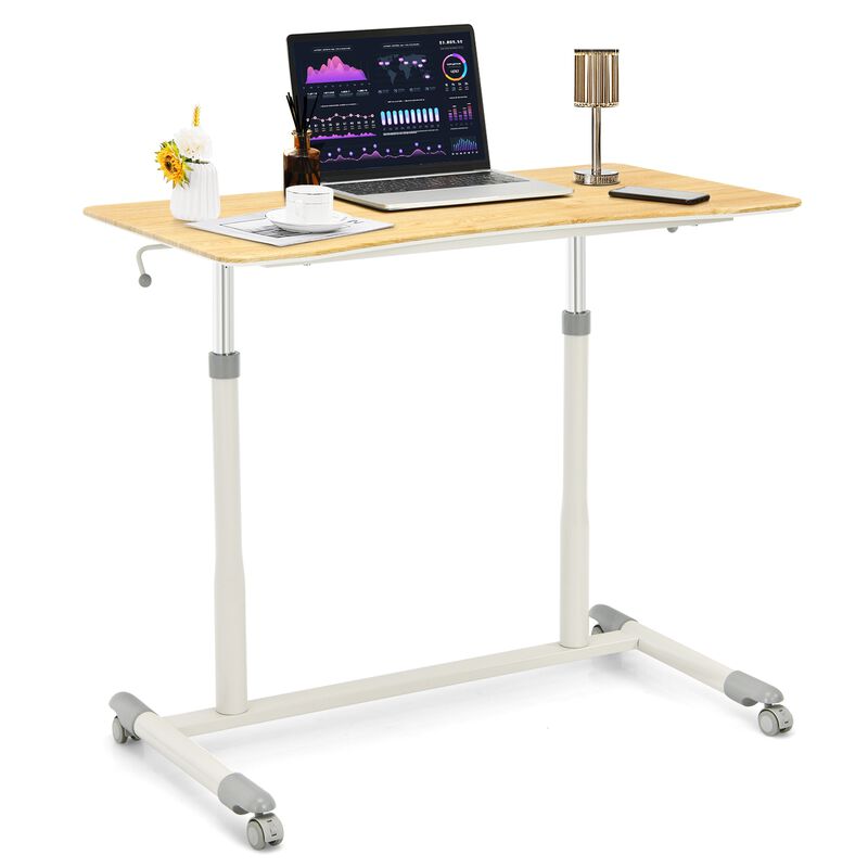 Height Adjustable Computer Desk Sit to Stand Rolling Notebook Table