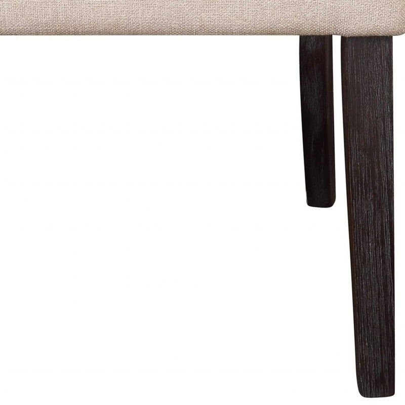 Set of 2 Tufted Linen Upholstered Dining Chairs, Side Chairs for Kitchen or Dining Room