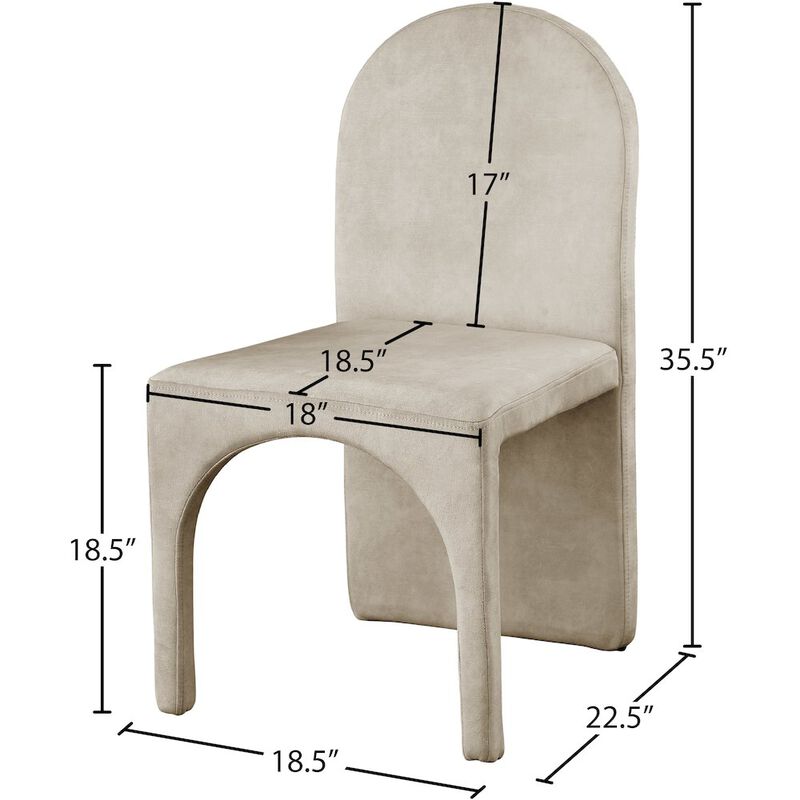 Meridian Furniture Summer Stone Velvet Dining Side Chair, Set of 2