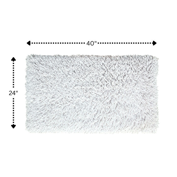 Knightsbridge Melbourne 220 GSF Non Skid Back Bath Rug 24 x 40 - White