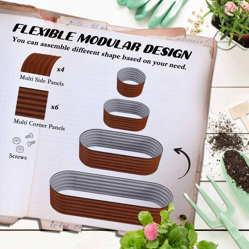 Rustproof Metal Planter Box, Durable Raised Garden Bed for Vegetable, Herb, and Flower Gardening