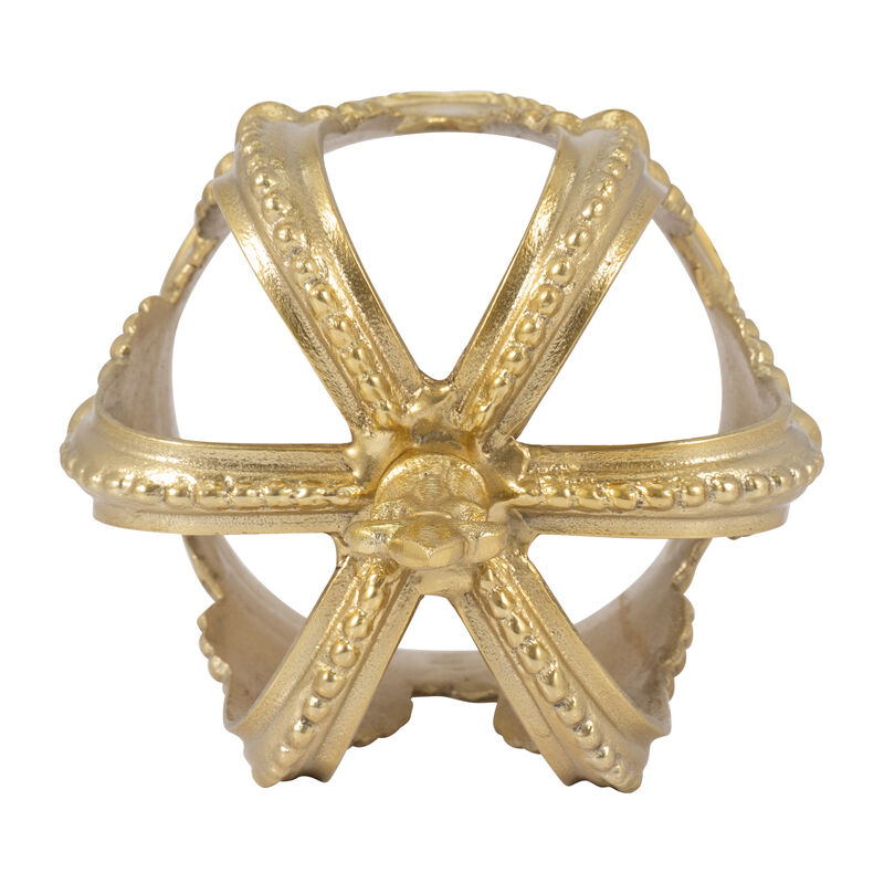 Metal, 7" Crown Decor, Gold image number 4