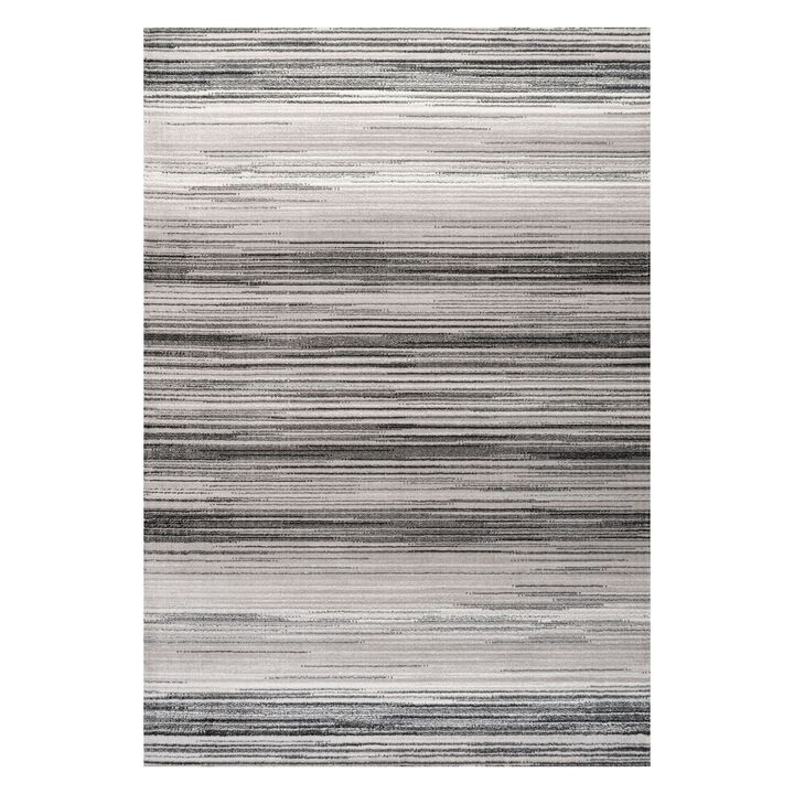 Austin Gradient Striped Gray/Black 8 ft. x 10 ft. Area Rug