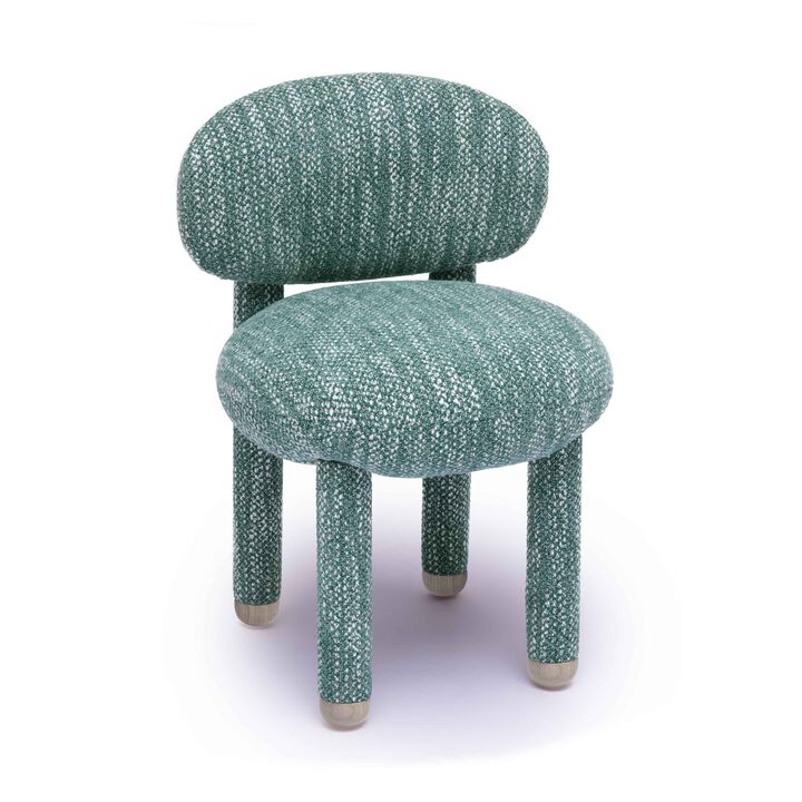 Casafoyer Manu Teal Nubby Performance Fabric Side Chair