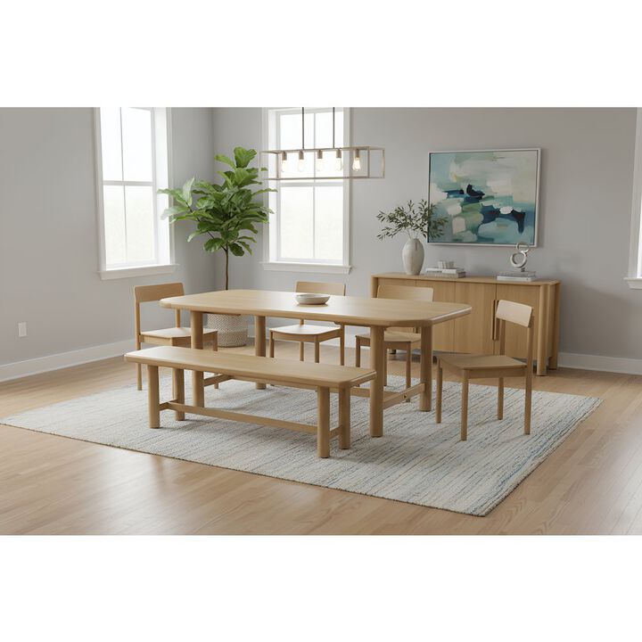 Alpine Furniture Hudson Dining Table, Light Oak