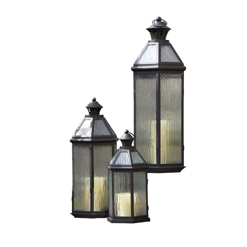 Set of 3 Decorative Lanterns for Home and Outdoor Lighting