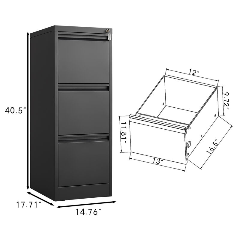 GOODSILO Sturdy Vertical File Cabinet with Lock image number 2