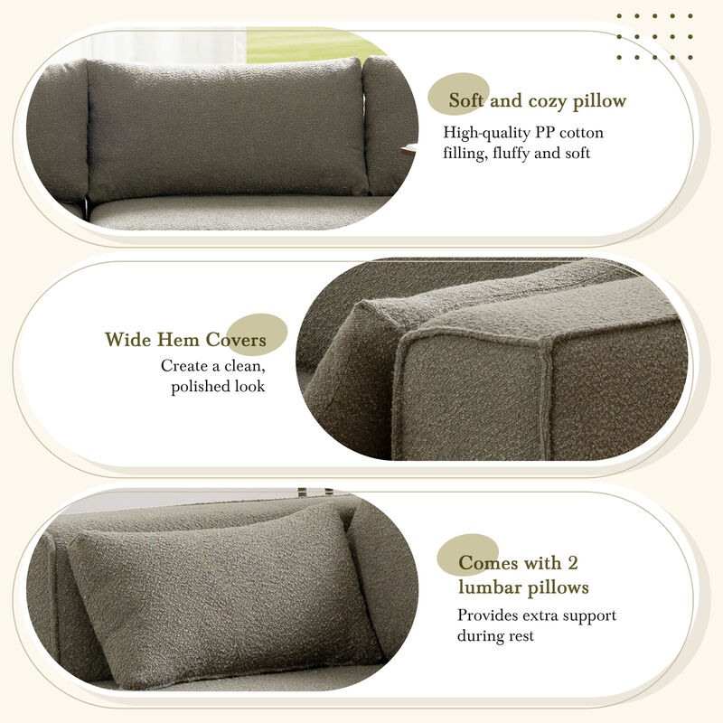 Merax Fully Compressed Modular Sectional Sofa with 1 Side Table