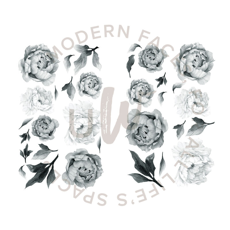 Midnight Peonies Wall Decals