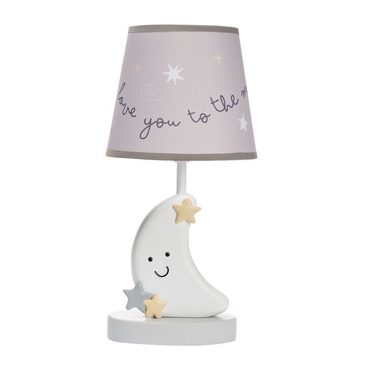 Bedtime Originals Little Star Celestial Moon Nursery Lamp with Shade and Bulb
