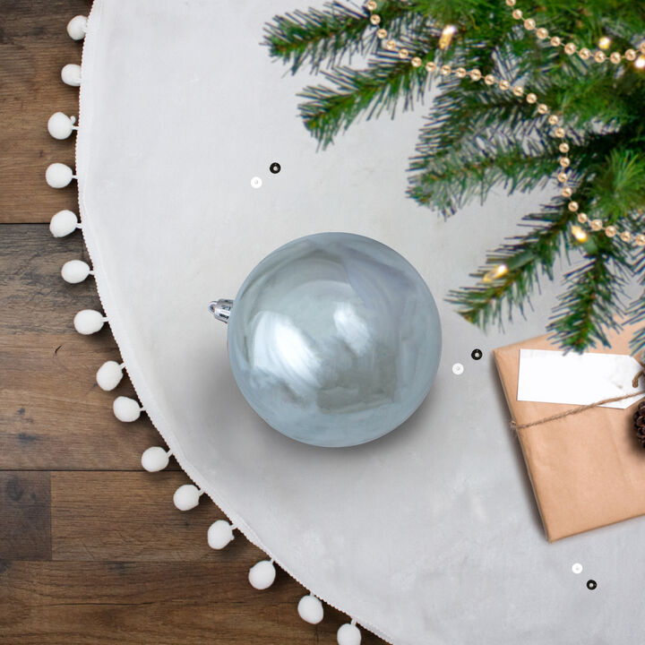 Shiny Mermaid Blue Shatterproof Christmas Ball Ornament 4" (100mm)