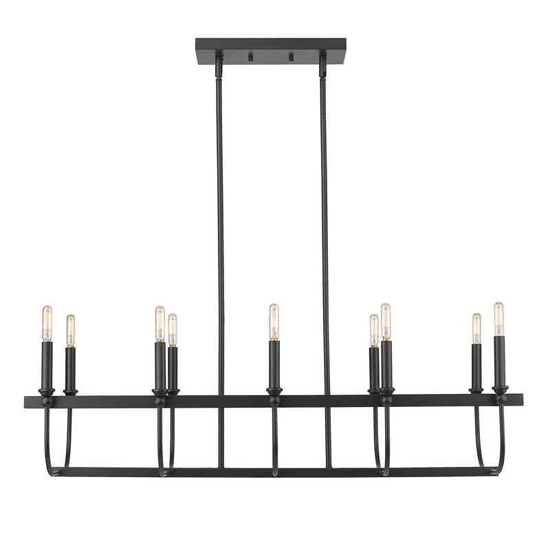 Hivvago Beckett 10-Light Matte Black Island Pendant