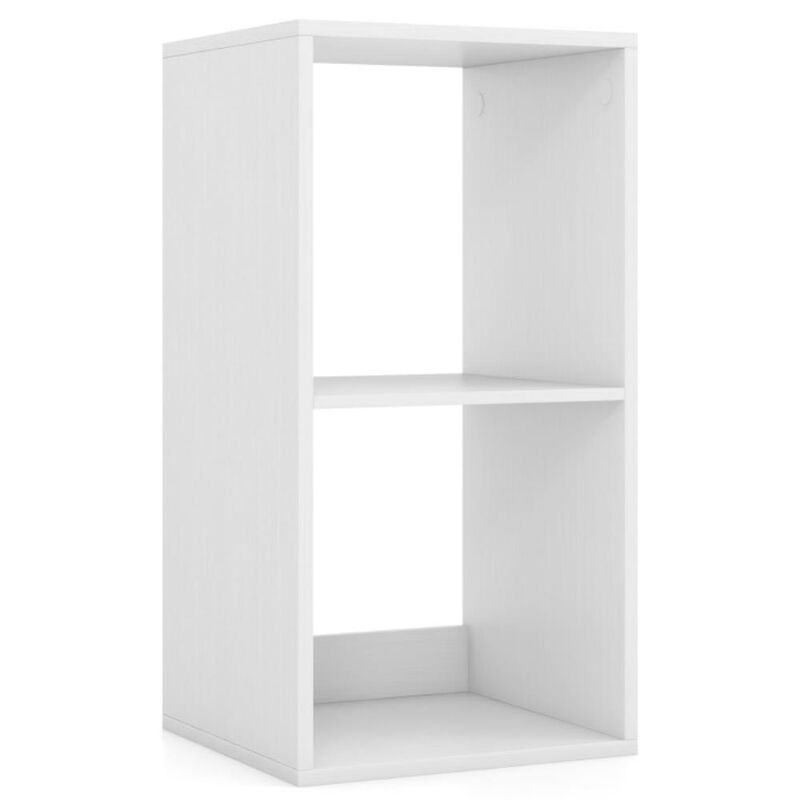 Hivvago 2 Cube Bookshelf with Back Guardrail for Living Room Bedroom