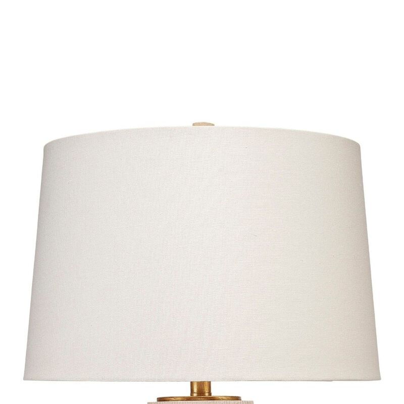 Disy Accent Table Lamp, Linen, Turned Sculptural Polyresin 30 Inch