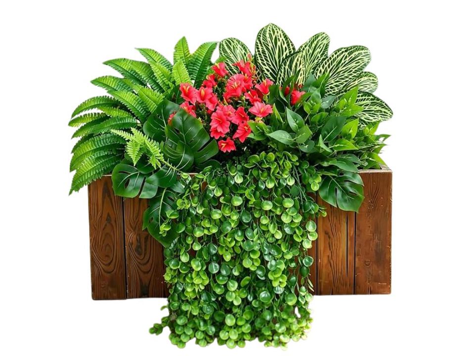 10 Bundle Artificial Hanging Flowers UV Resistant Outdoor Window Box Decor
