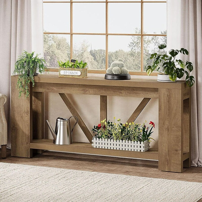 Tribesigns Farmhouse 2-Tier Console Table image number 8