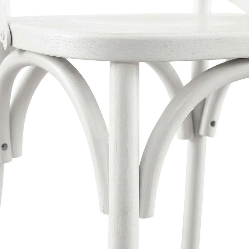 Solid Wood Dining Side Chair with Cushioned Seat for Dining Room, White image number 7